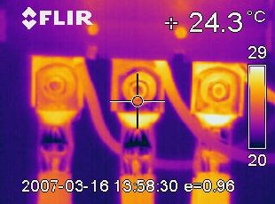 l�sst sich mittels Thermographie ein Vergleich der drei Anschl�sse untereinander sehr gut durchf�hren